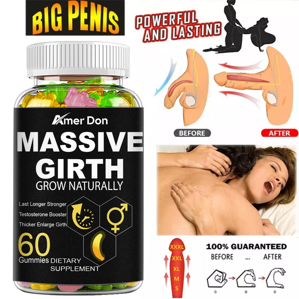 Male Enhancement Testosterone Booster 60 Gummies Stamina Pills Men Performance